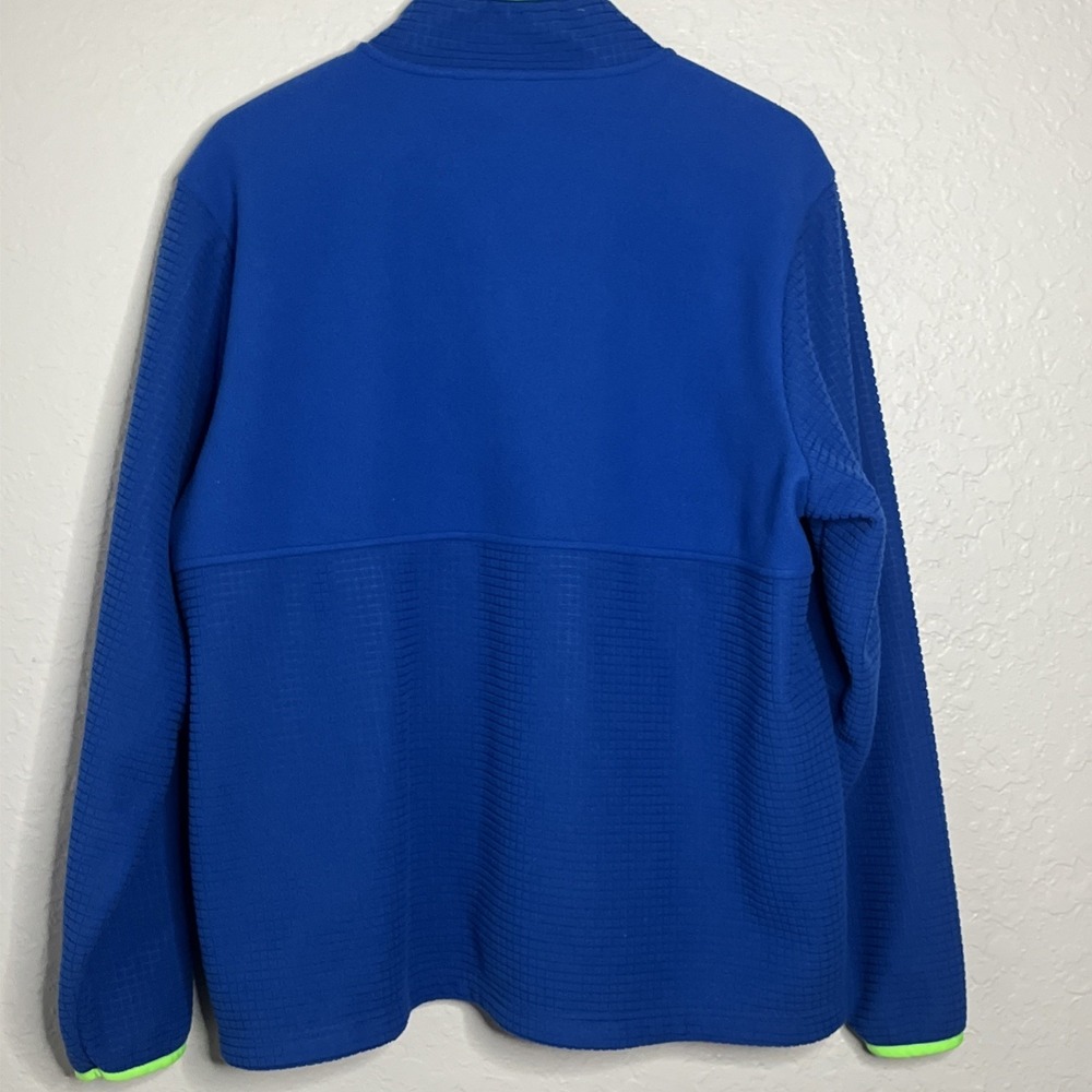 Men's Lands'‎ End Grid Fleece Zip-Up Jacket - Classic Cobalt Blue, Size Large - Picture 6 of 6